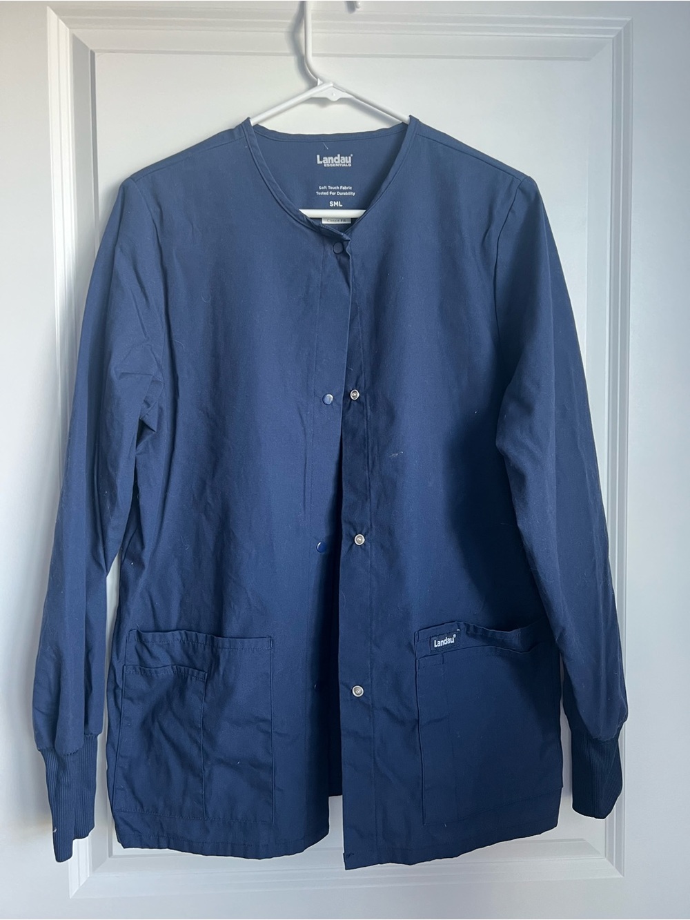 Landau Navy Blue Snap-Front Medical Jacket - Picture 1 of 2